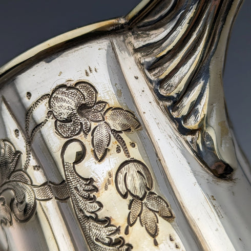 英国アンティーク シルバープレート製 シュガーボウル&クリームジャグ