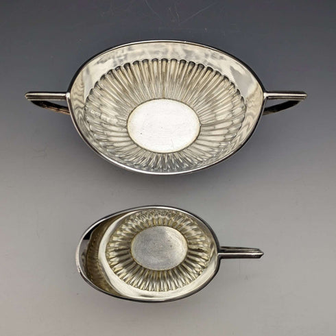 Circa 1905 British Antique Silver Plated Sugar Bowl & Cream Jug Mappin & Webb