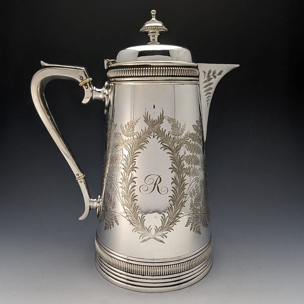 Late 19th Century British Antique Silver Plated Water Jug William Marples