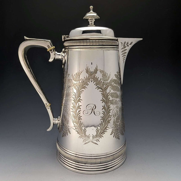 Late 19th Century British Antique Silver Plated Water Jug William Marples
