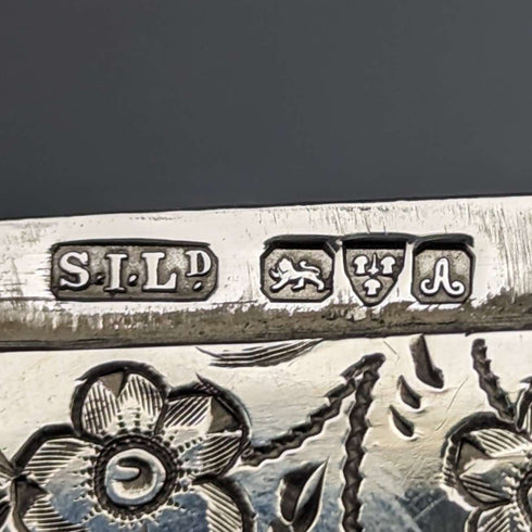 1901 British Antique Sterling Silver Card Case 86g Case Stokes & Ireland