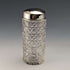 Late 19th century British antique cut glass jar with silver plated lid