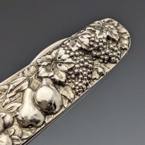 Early 20th Century American Antique Sterling Silver Fruit Knife & Pick Relief Engraving