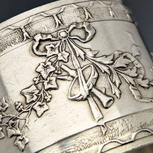 フレンチアンティーク シルバープレート製 ナプキンリング 4個セット SFAM