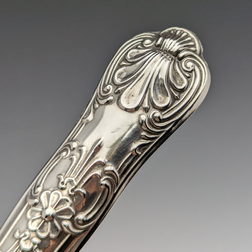 1967 British Vintage Sterling Silver Handle Bread Knife Harrison Brothers