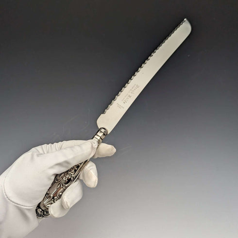 1967 British Vintage Sterling Silver Handle Bread Knife Harrison Brothers