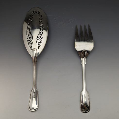 19世紀後半 英国アンティーク シルバープレート製 フィッシュサーバーセット Mappin&Webb