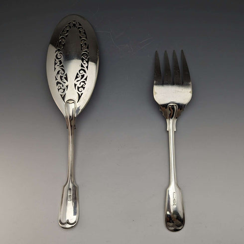 Late 19th Century British Antique Silver Plated Fish Server Set Mappin&Webb