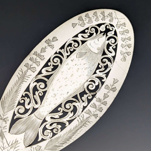 Late 19th Century British Antique Silver Plated Fish Server Set Mappin&Webb