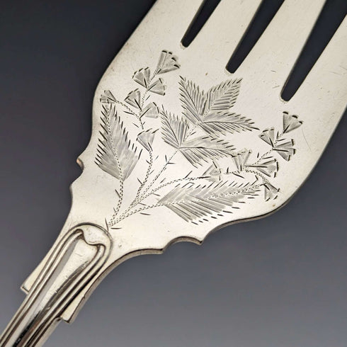 Late 19th Century British Antique Silver Plated Fish Server Set Mappin&Webb