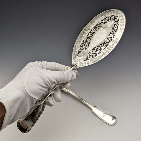 Late 19th Century British Antique Silver Plated Fish Server Set Mappin&Webb