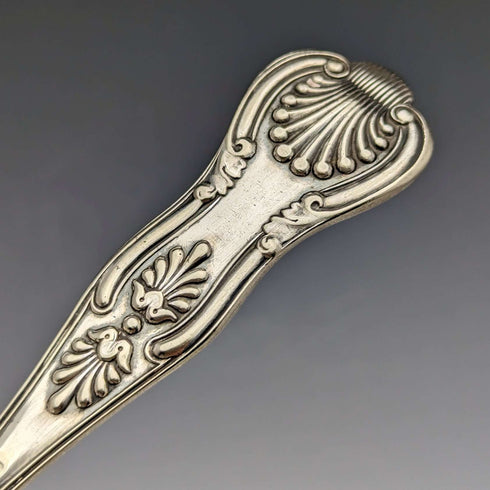 Late 19th century British antique silver plate fish server set