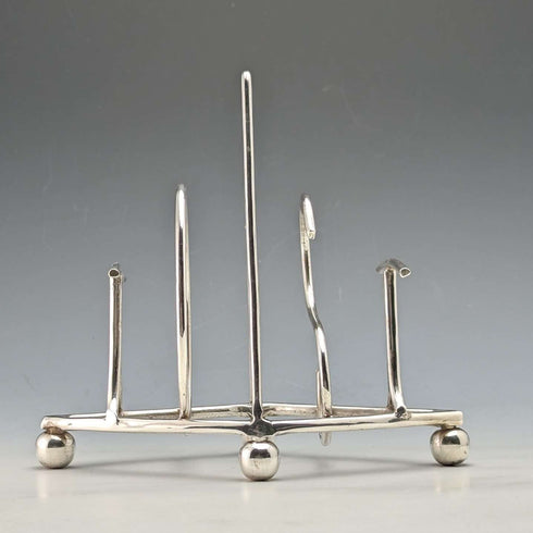 Estante para tostadas vintage de plata chapada británica con la palabra "TOAST"