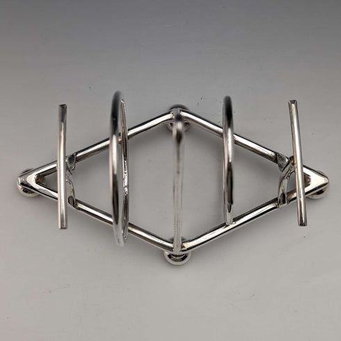 Estante para tostadas vintage de plata chapada británica con la palabra "TOAST"