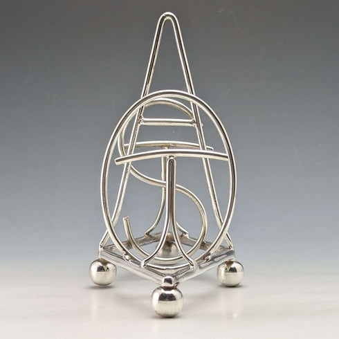 Estante para tostadas vintage de plata chapada británica con la palabra "TOAST"