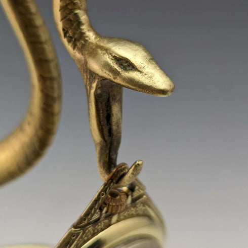Vintage Snake Shape Brass Pocket Watch Holder Display Stand Height 13cm