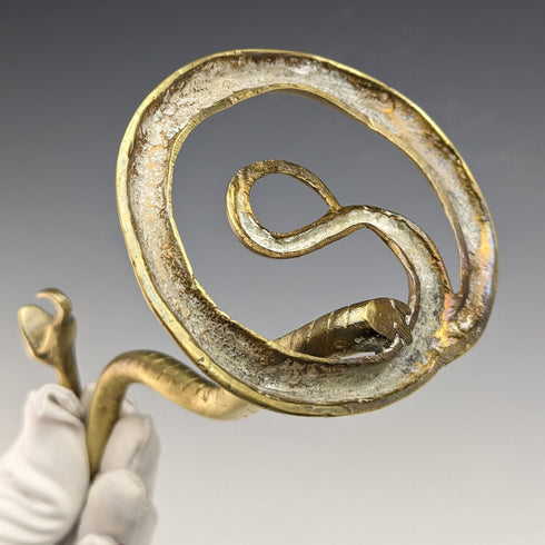 復古蛇形黃銅懷錶架展示架高度 13 厘米