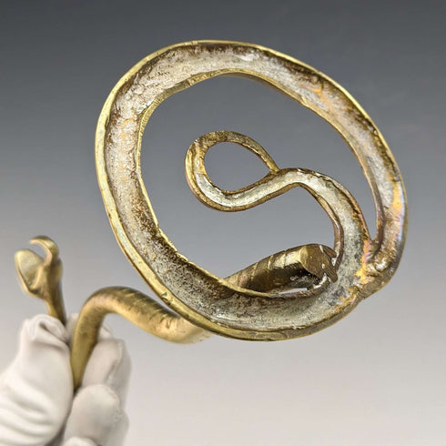 Vintage Snake Shape Brass Pocket Watch Holder Display Stand Height 13cm