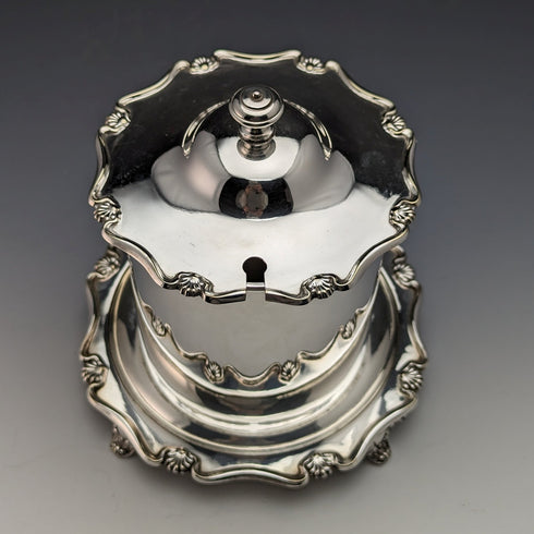 1910 British Antique Silver Plated Jam Barrel Atkin Brothers