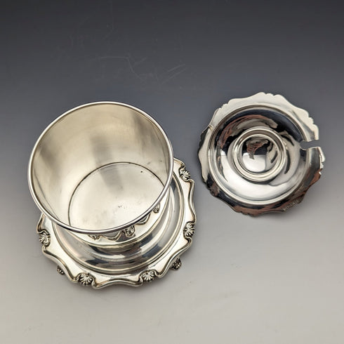 1910 British Antique Silver Plated Jam Barrel Atkin Brothers
