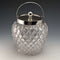 1912 年英國古董切割玻璃餅乾桶純銀蓋 Goldsmiths & Silversmiths