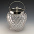 1912 British Antique Cut Glass Biscuit Barrel Sterling Silver Lid Goldsmiths & Silversmiths