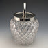 1912 British Antique Cut Glass Biscuit Barrel Sterling Silver Lid Goldsmiths & Silversmiths