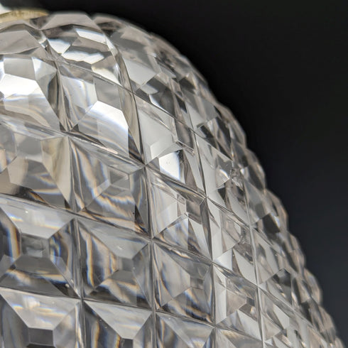 1912 British Antique Cut Glass Biscuit Barrel Sterling Silver Lid Goldsmiths & Silversmiths