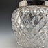 1912 British Antique Cut Glass Biscuit Barrel Sterling Silver Lid Goldsmiths & Silversmiths