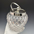 1912 British Antique Cut Glass Biscuit Barrel Sterling Silver Lid Goldsmiths & Silversmiths