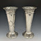1899 British Antique Sterling Silver Vase Pair with Earring Decoration Total 445g Manoah Rhodes