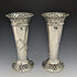 1899 British Antique Sterling Silver Vase Pair with Earring Decoration Total 445g Manoah Rhodes