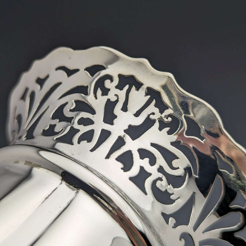 1899 British Antique Sterling Silver Vase Pair with Earring Decoration Total 445g Manoah Rhodes