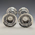 1899 British Antique Sterling Silver Vase Pair with Earring Decoration Total 445g Manoah Rhodes