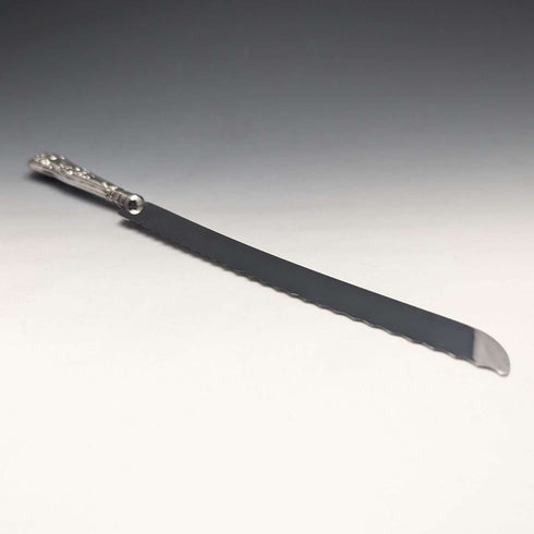 1967 British Vintage Sterling Silver Handle Bread Knife Harrison Brothers