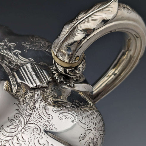 1847 British Antique Sterling Silver Melon-shaped Teapot 696g Charles&George