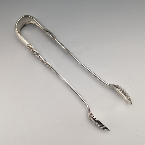 英国アンティーク シルバープレート製 クイーンズパターン シュガートング Martin Hall