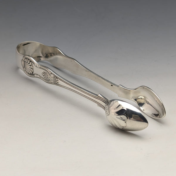 British Antique Silver Plated Kings Pattern Sugar Tongs Martin Hall