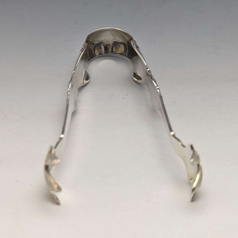 Circa 1905 US Antique Sterling Silver Crow Hand Sugar Tongs 29g MANCHESTER MFG