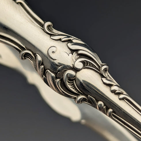 Circa 1905 US Antique Sterling Silver Crow Hand Sugar Tongs 29g MANCHESTER MFG