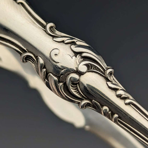 Circa 1905 US Antique Sterling Silver Crow Hand Sugar Tongs 29g MANCHESTER MFG