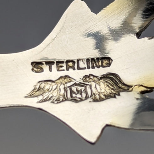 Circa 1905 US Antique Sterling Silver Crow Hand Sugar Tongs 29g MANCHESTER MFG