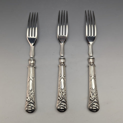 1830年 英国アンティーク 純銀ハンドル フォーク3本セット John Rodgers & Sons