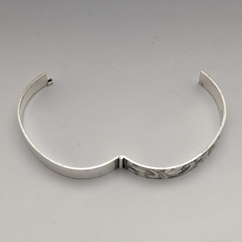 1975 年英國復古純銀雕刻手鍊 26 克 Bracelon Ltd