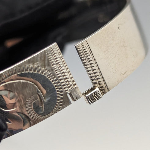 1975 年英國復古純銀雕刻手鍊 26 克 Bracelon Ltd