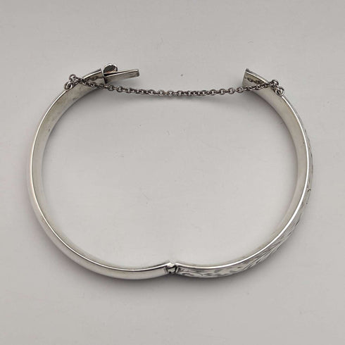USA Vintage Sterling Silver Flower Engraving Bracelet 20g Wyanco Ronald J Harrisburg