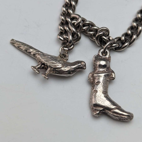 British vintage sterling silver charm bracelet 23g