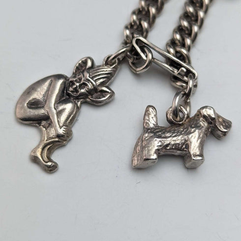 British vintage sterling silver charm bracelet 23g
