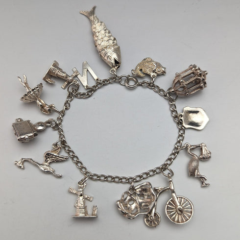 英國復古純銀吊飾手鍊 35 克