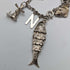 British vintage sterling silver charm bracelet 35g